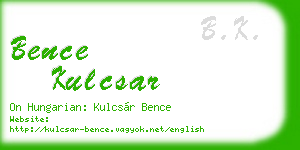 bence kulcsar business card